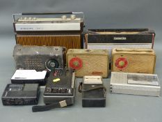 A collection of vintage transistor radios to include Perdio, Roberts and Fidelity,