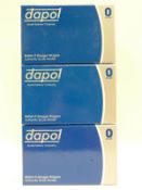 Three Dapol 0 gauge goods wagons comprising two BR 7 plank wagons and an Express Dairies 6 wheel