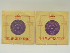Two Elvis Presley singles Love me Tender 45 pop 253 purple / gold label,