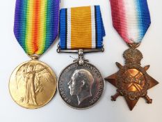 WWI medal trio awarded to 11892 Pte G.Skeat Yorkshire Regt.