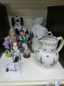 Three first period Worcester blue and white jugs,