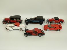 Six Franklin Mint diecast model cars comprising 1985 Lamborghini Countach 5000 S,