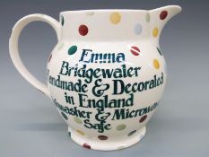 Emma Bridgewater large polka dot pedestal jug as given to retailers,