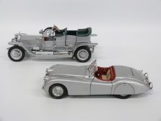 Two Franklin Mint diecast model cars Jaguar XK120 and Rolls Royce The Silver Ghost,