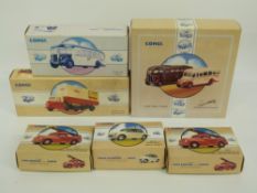 Six Corgi Classics diecast model vehicles three Commercials South Wales Bedford OB Coach & AEC