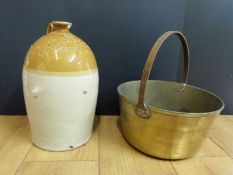 Watkins and Co, Worcester stoneware flagon, vintage toys, walking canes, two paddles, jam pan,
