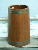 A coopered oak Lister and Co stick stand, H48.