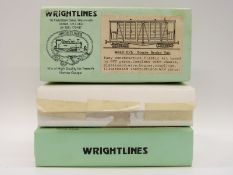 Three Wrightlines 7mm narrow gauge bogie van kits