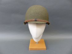 WWII US Army M1 steel helmet
