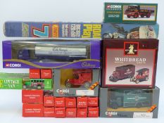 Twenty Corgi diecast model vehicles and vehicle sets including Eddie Stobart, Cadbury's, Whitbread,