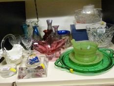 A collection of glass including signed studio pieces, Dartington,