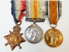 WWI medal trio awarded to 9908 Pte. M.S.
