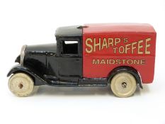 Dinky Toys diecast model Sharp's Toffee delivery van with black and red body,