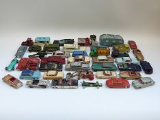 Thirty-seven Corgi, Dinky and Spot-On diecast model vehicles.