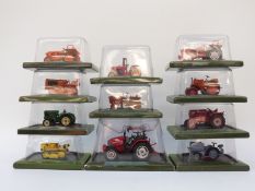 Eleven diecast model mainly vintage tractors,