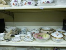 A collection of tableware including Wedgwood, Crown Derby, Royal Copenhagen tureens,