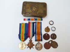 WWI Burrows family medal group comprising 1914/1915 Star to 2484 G.S.