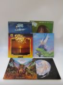 Six Eloy albums comprising Planets (UK issue textured sleeve) Dawn, Ocean, Silent Cries,