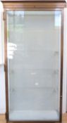 Ex Victoria & Albert Museum early 20thC glass display cabinet with bronzed frame,
