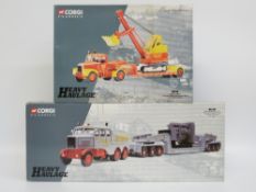 Two Corgi Classics Heavy Haulage 1:50 scale diecast model vehicle sets Sunter Bros Ltd Scammell
