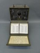 US Army frequency meter, BC-221-AH, with calibration book,