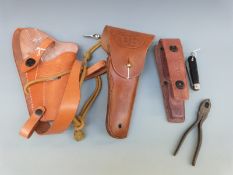 WWII US Army T45 leather pistol holder,