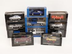Eleven Minichamps diecast model vehicles including Paul's Model Art Ford, Aston Martin etc,