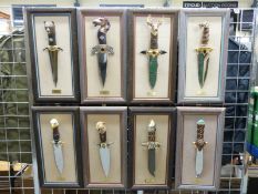 Eight Franklin Mint knives by Ben Nighthorse, on plaques with certificates,