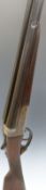 AYA Yeoman 12 bore side by side shotgun with chequered grip and forend, double trigger, raised rib,