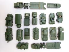 Seventeen Matchbox Lesney 1:75 series diecast model military vehicles including tanks,