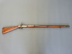 Enfield pattern 13 bore three band percussion hammer action musket with lock stamped with crown