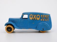 Dinky Toys diecast model Oxo Beef At Its Best / Beef In Brief delivery van with blue body,
