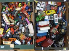 A collection of Britains, Corgi, Matchbox and similar diecast model vehicles including buses,