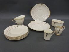 Royal Doulton Art Deco tea ware in the Magna pattern