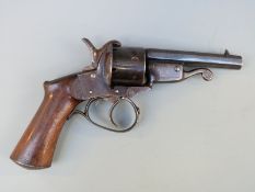 Javelle System 9mm six shot pin fire revolver with 3.