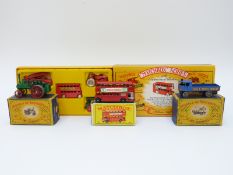 Four Matchbox Lesney and Models of Yesteryear 1-75 series diecast model vehicles including a 40th