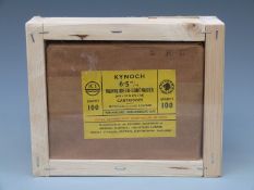 One-hundred Kynoch 6.5mm Mannlicher-Schonauer rifle cartridges, in original box.
