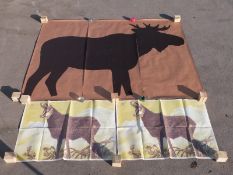 Three life sized animal shooting targets one moose and two mountain goats.