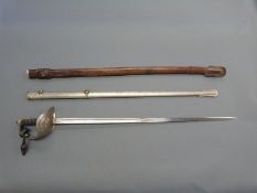 Edward VII 1897 pattern British Infantry officer's sword with steamer maker's mark and leather and