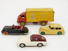 Four Dinky Toys diecast model vehicles comprising Heinz Big Bedford, AC Aceca,