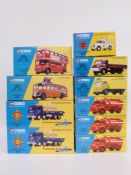 Ten Corgi Classics diecast model commercial vehicles and buses,
