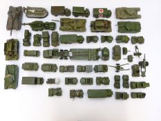 Forty-six Dinky Toys and Dinky Supertoys diecast model military vehicles including Centurion Tanks,