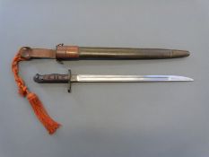 British P13 bayonet taken up by the US as the M1917 with added clearing hole to pommel,