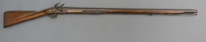 Private purchase or officer's 10 bore flintlock hammer action Brown Bess musket with chequered