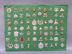 Seventy two mainly WWI era military cap badges including Irish and Scottish regiments, Connaught,