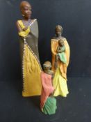 Three Mashavu Soul Journeys African figures including two limited edition examples