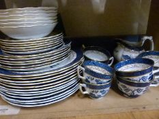 Booths Old Willow blue and white dinner and teaware,