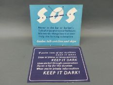 Two WWII posters, one Careless Talk Costs Lives and Ships,