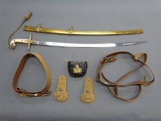 British 1831 pattern General's Mameluke sword with ivory slat grip,