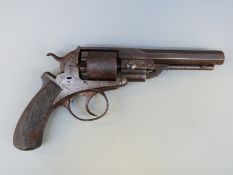 Davies 80 bore five-shot percussion revolver with engraved frame marked 'Patent 1274' in banner,